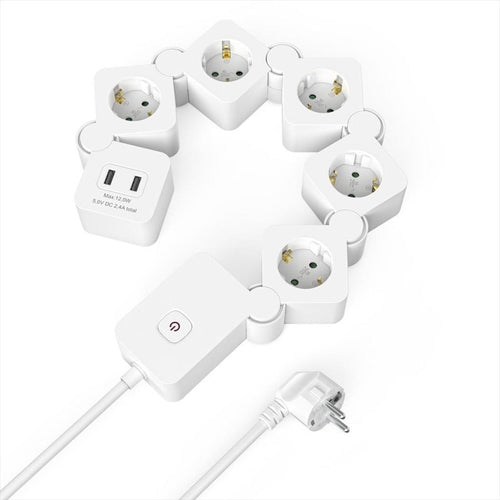 CABLES POWER EXTENSION HAMA 1,4m 5xSHUKO, USB-A 12 W, 223190