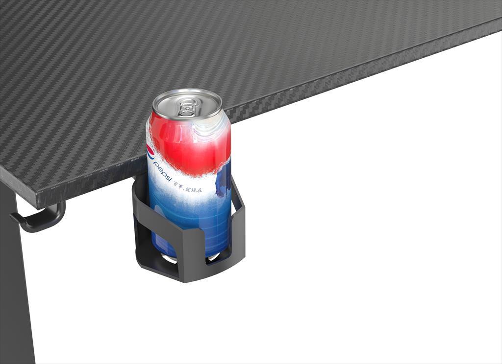 GAMING DESK RGB EG105 w/height adjustment, cup and headphones holder, up to 70kg, Black