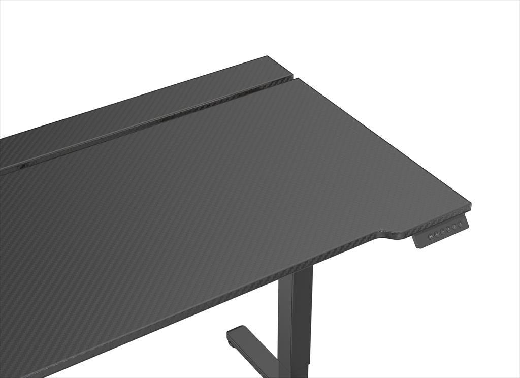 GAMING DESK RGB EG105 w/height adjustment, cup and headphones holder, up to 70kg, Black