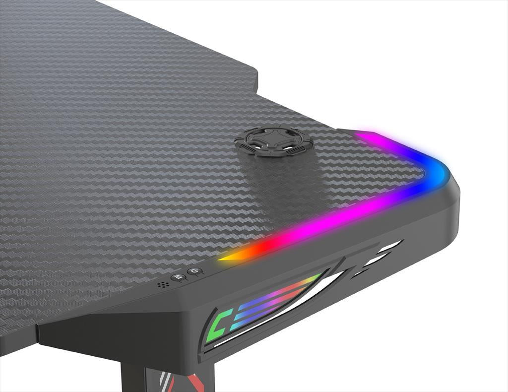 GAMING DESK RGB EG106 w/mousepad,  cup and headphones holder, up to 80kg, BlackGAMING DESK RGB EG106 w/height adjustment, w/mousepad,  cup and headphones holder, up to 80kg, Black