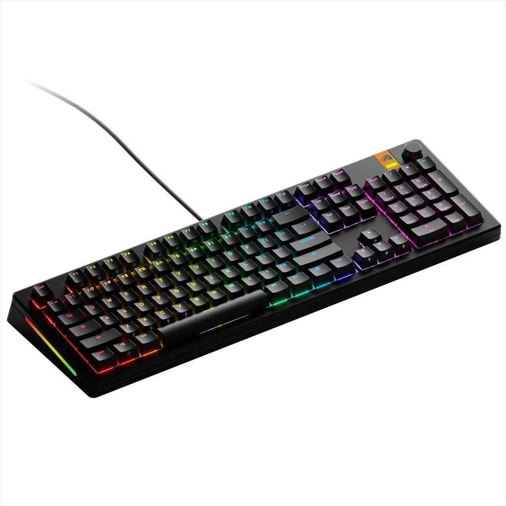 KEYBOARD MECHANICAL GLORIOUS GMMK 3 HE RGB 100% Dual HE/MX Hot Swappable Fox HE Switches, Black, w/knob GLO-KB-GMMK3-100-PB-HE-W-BLK-US