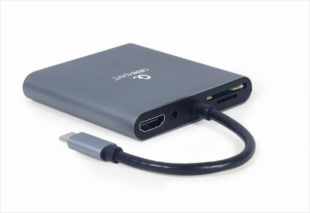 DOCKING STATION TYPE-C 6 in1, HDMI / USB 3.0 / VGA/ Type-C PD max 60W/ 3.5mm/ SD/microSD card reader/CABLEXPERT/ Space gray/ A-CM-COMBO6-01