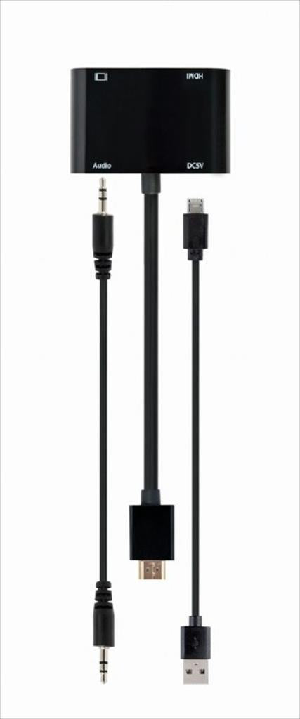 CONVERTOR HDMI (M) TO VGA (F) + HDMI (M) & audio CABLEXPERT Black, A-HDMIM-HDMIFVGAF-01