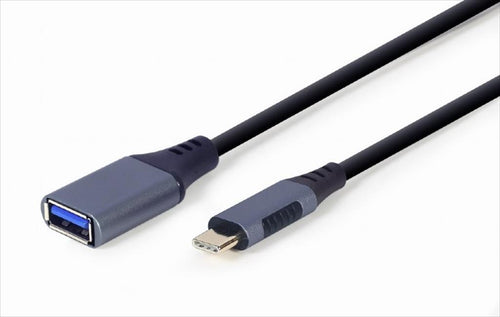 CABLES USB 3.0 OTG Female to Type-C male 15cm, CABLEXPERT Grey, A-USB3C-OTGAF-01