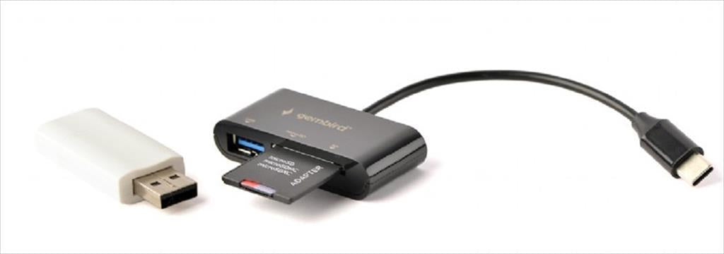 CARD READER USB 3.0/Type C, Micro-SD/ SD Gembird Black, UHB-CR3-02