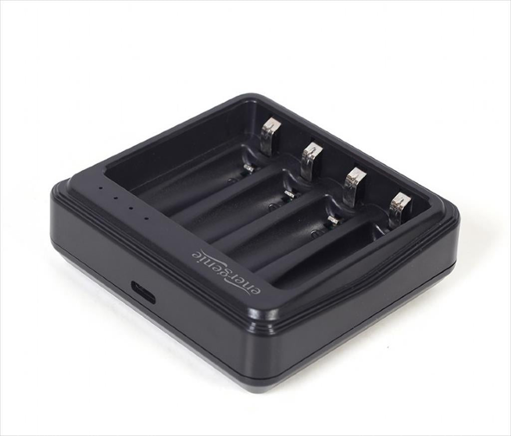 Battery CHARGER ENERGENIE, 4x AA/AAA, BLACK, TYPE-C, BC-USB-03
