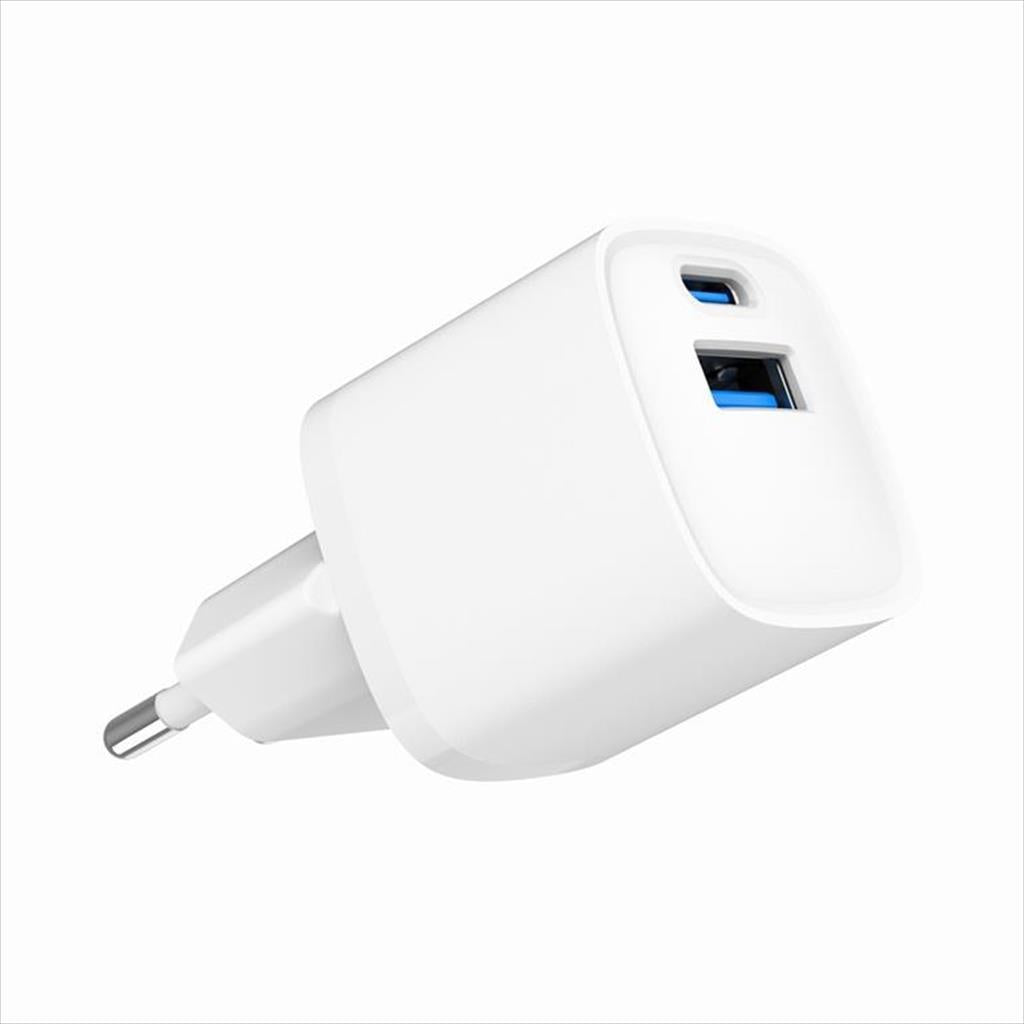 PHONE CHARGER FAST GEMBIRD 2-PORT (USB-A/USB-C) 20W, TA-UC-PDQC20-W-01