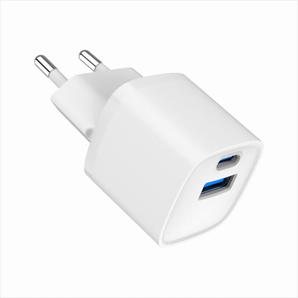 PHONE CHARGER FAST GEMBIRD 2-PORT (USB-A/USB-C) 20W, TA-UC-PDQC20-W-01
