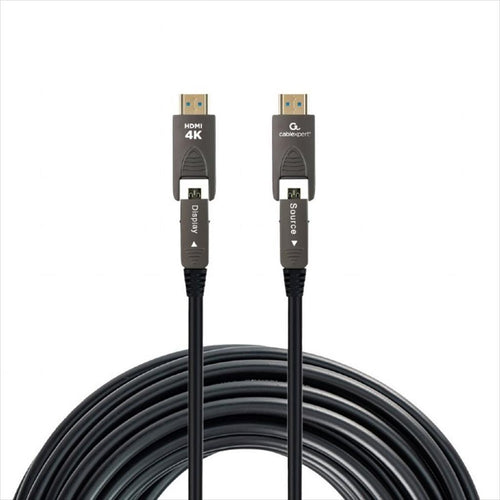 CABLES MONITOR HDMI Active Optical (AOC) 4K (60Hz) with Ethernet CABLEXPERT ARMORED SERIES M-M 10m, CCAP-HDMIDD-AOC-10M
