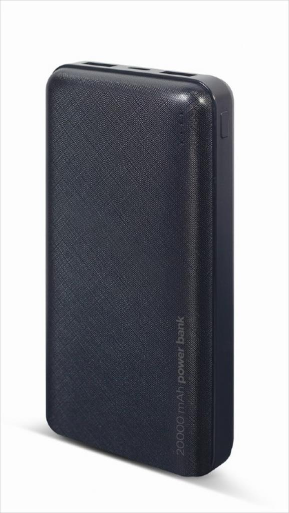 POWER BANK GEMBIRD 20000mAh, Input (Type-C) /output( 2x USB-A, 1 x Type-C), Black, PB20-02