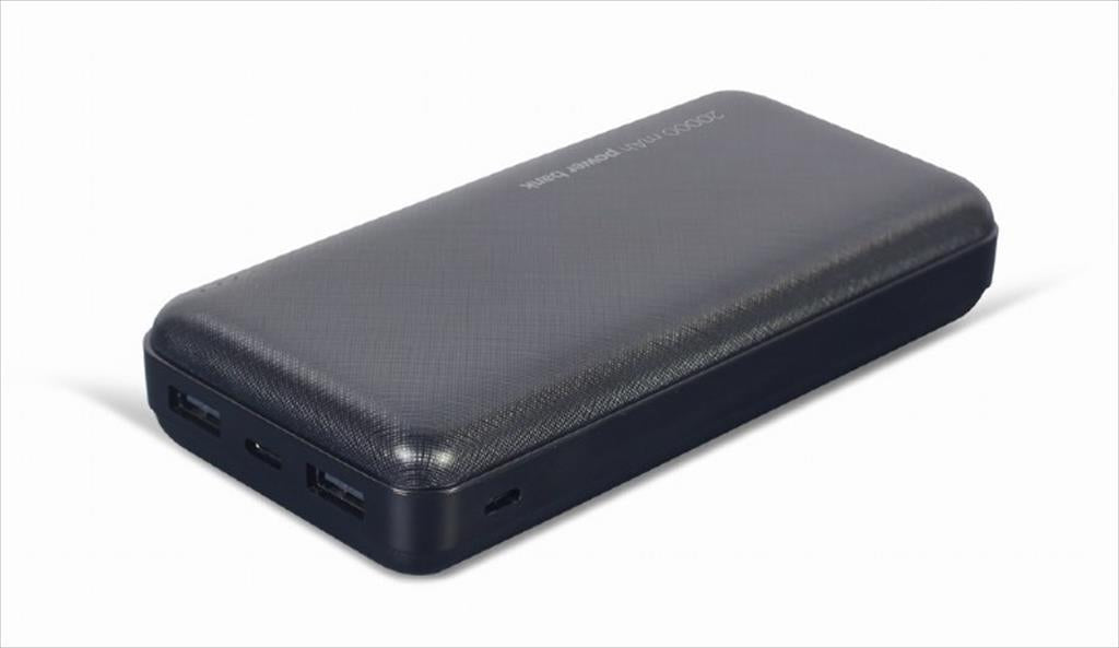 POWER BANK GEMBIRD 20000mAh, Input (Type-C) /output( 2x USB-A, 1 x Type-C), Black, PB20-02