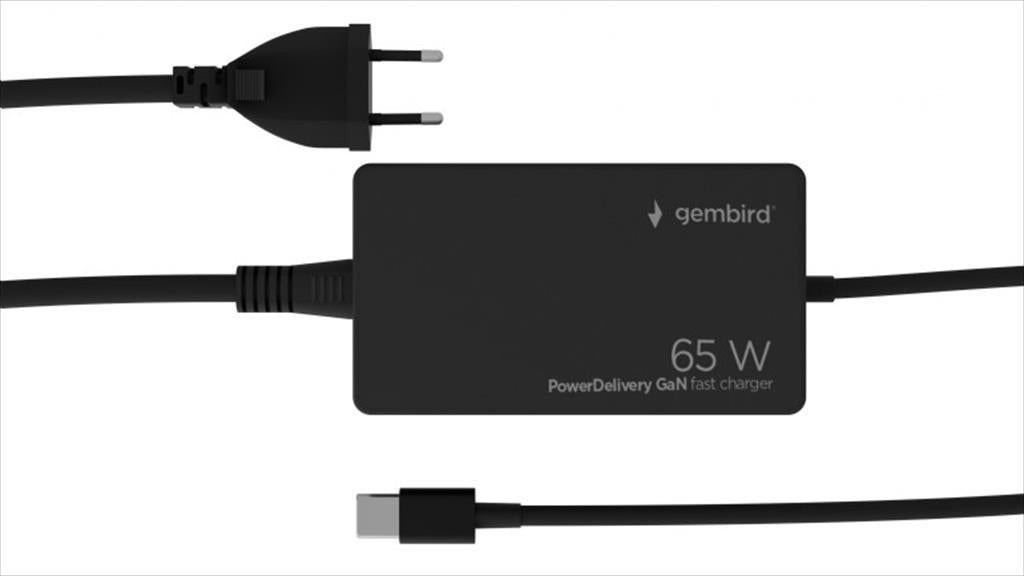 NB ADAPTER GEMBIRD FAST Type-C GaN, 65W, NPA-AC-PDQC65-01