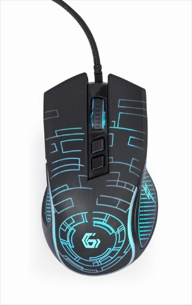 MOUSE WIRED GEMBIRD, Gaming Mouse, USB, RGB ambient light, 3600DPI, Black, MUSG-RGB-01