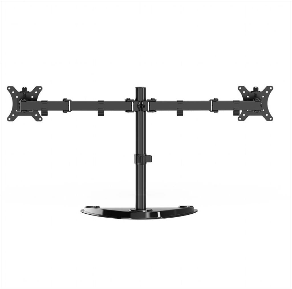 MONITOR STAND GEMBIRD, 2 MONITOR, 13"-32", VESA 100/75mm, Tilt, Swivel, Rotation, 8kg, MS-D2ST-02