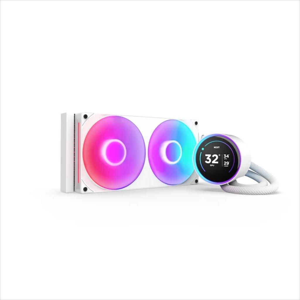 COOLERS CPU AIO NZXT Kraken 280 ELITE V2 RGB, 1x280mm F280 RGB Core fans, RGB Controller, w/2.72" IPS display, RL-KR28E-W2, MATTE WHITE