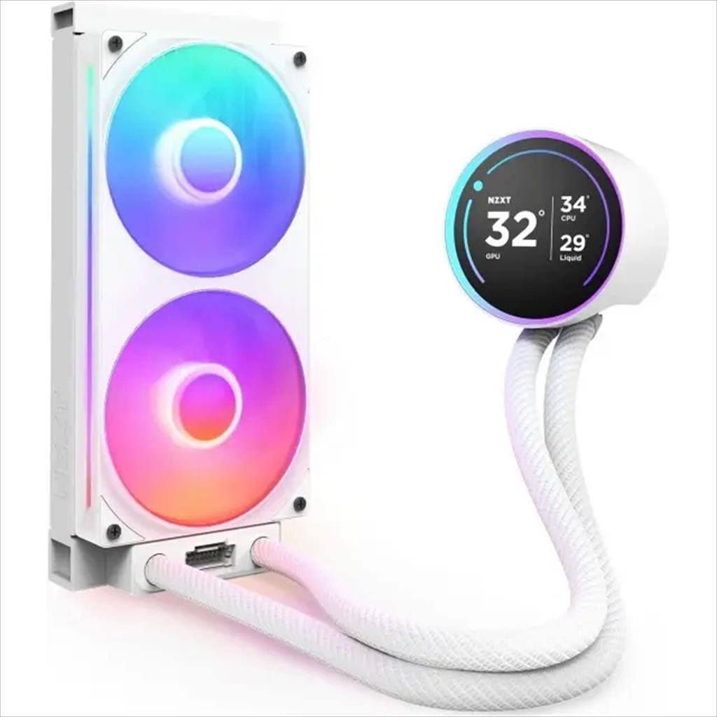 COOLERS CPU AIO NZXT Kraken 280 ELITE V2 RGB, 1x280mm F280 RGB Core fans, RGB Controller, w/2.72" IPS display, RL-KR28E-W2, MATTE WHITE