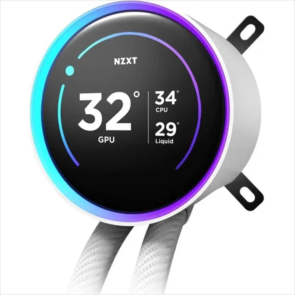 COOLERS CPU AIO NZXT Kraken 280 ELITE V2 RGB, 1x280mm F280 RGB Core fans, RGB Controller, w/2.72" IPS display, RL-KR28E-W2, MATTE WHITE