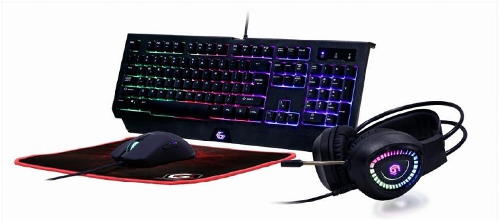 GAMING set GEMBIRD PHANTOM 4in1 Keyboard+Mouse+Headphones+Mousepad, GGS-UMGL4-01