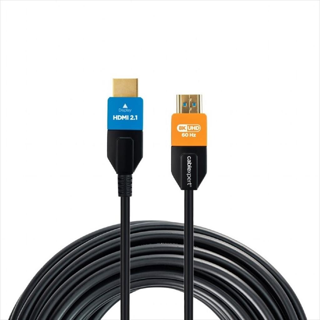 CABLES MONITOR HDMI Active Optical (AOC) 8K (60Hz) with Ethernet, CABLEXPERT AOC SERIES M-M 20m, CC-HDMI8K-AOC-20M