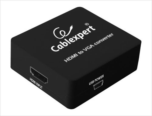 CONVERTOR HDMI (F) TO VGA (F) w/USB power Black, CABLEXPERT, DSC-HDMI-VGA-001