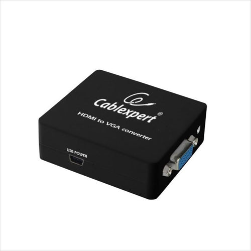 CONVERTOR HDMI (F) TO VGA (F) w/USB power Black, CABLEXPERT, DSC-HDMI-VGA-001