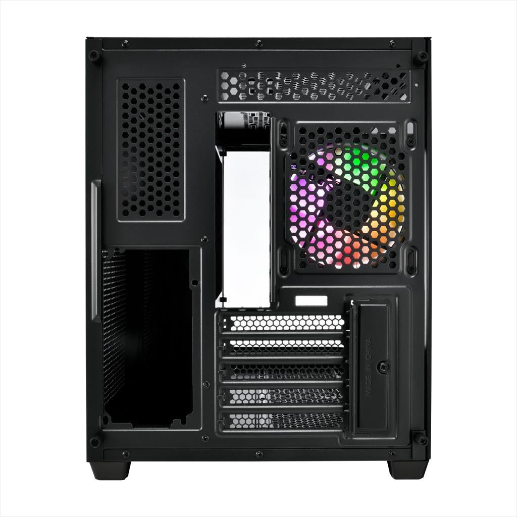 CASE FSP microATX Mid-Tower S380-BA, 2x120mm reverse PWM ARGB, 1xw120mm PWM ARGB/CURVED GLASS, Black