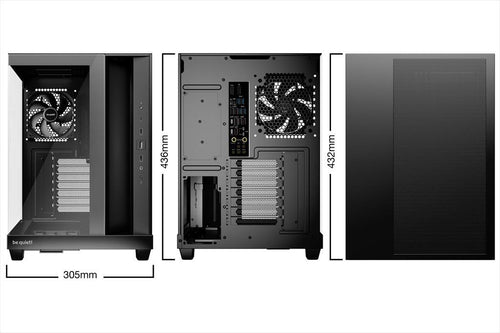 CASE BE QUIET! ATX Mid-Tower Light Base 500, w/2x Tempered glass, 3x Pure Wings 3 Reverse 120mm, 1x Pure Wings 3 120mm, Black, BGW83