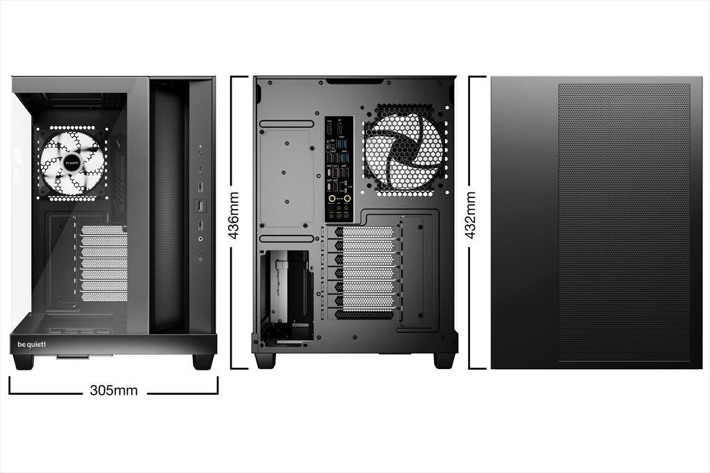 CASE BE QUIET! ATX Mid-Tower Light Base 500 LX, w/2x Tempered glass, 3x Light Wings LX Reverse 120mm ARGB, 1x Light Wings LX 120mm ARGB, Black, BGW85