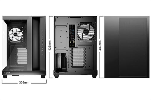 CASE BE QUIET! ATX Mid-Tower Light Base 500 LX, w/2x Tempered glass, 3x Light Wings LX Reverse 120mm ARGB, 1x Light Wings LX 120mm ARGB, Black, BGW85