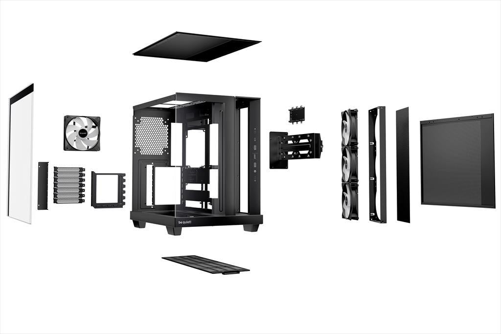 CASE BE QUIET! ATX Mid-Tower Light Base 500 LX, w/2x Tempered glass, 3x Light Wings LX Reverse 120mm ARGB, 1x Light Wings LX 120mm ARGB, Black, BGW85