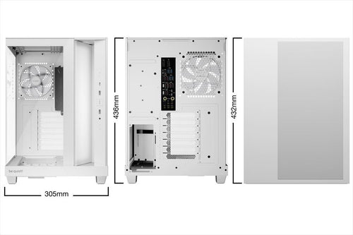 CASE BE QUIET! ATX Mid-Tower Light Base 500 LX, w/2x Tempered glass, 3x Light Wings LX Reverse 120mm ARGB, 1x Light Wings LX 120mm ARGB, White , BGW86