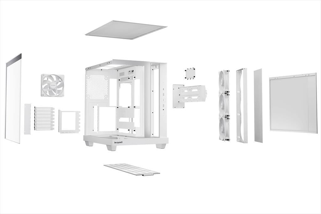 CASE BE QUIET! ATX Mid-Tower Light Base 500 LX, w/2x Tempered glass, 3x Light Wings LX Reverse 120mm ARGB, 1x Light Wings LX 120mm ARGB, White , BGW86