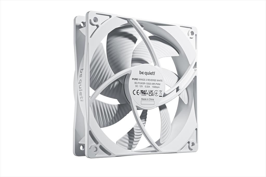 COOLERS CASE FAN 120mm BE QUIET! PURE WINGS 3 PWM  Reverse 1500rpm, 3-Pack,White BL136