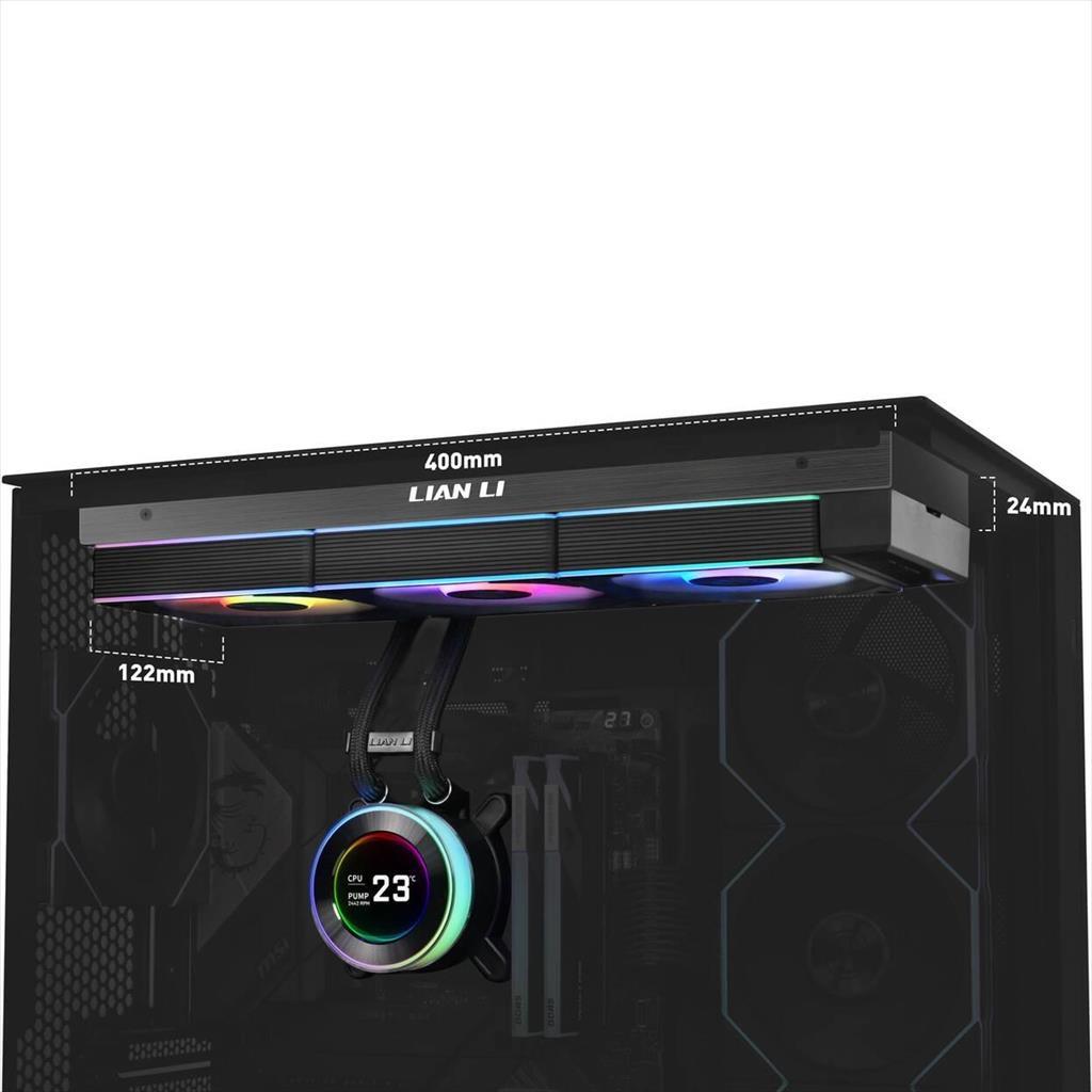COOLERS CPU AIO LIAN LI HydroShift II LCD 360CL ARGB, 3x120mm ARGB fans, LCD-C Display 2.1" IPS, Black, GHS2LCD36RB