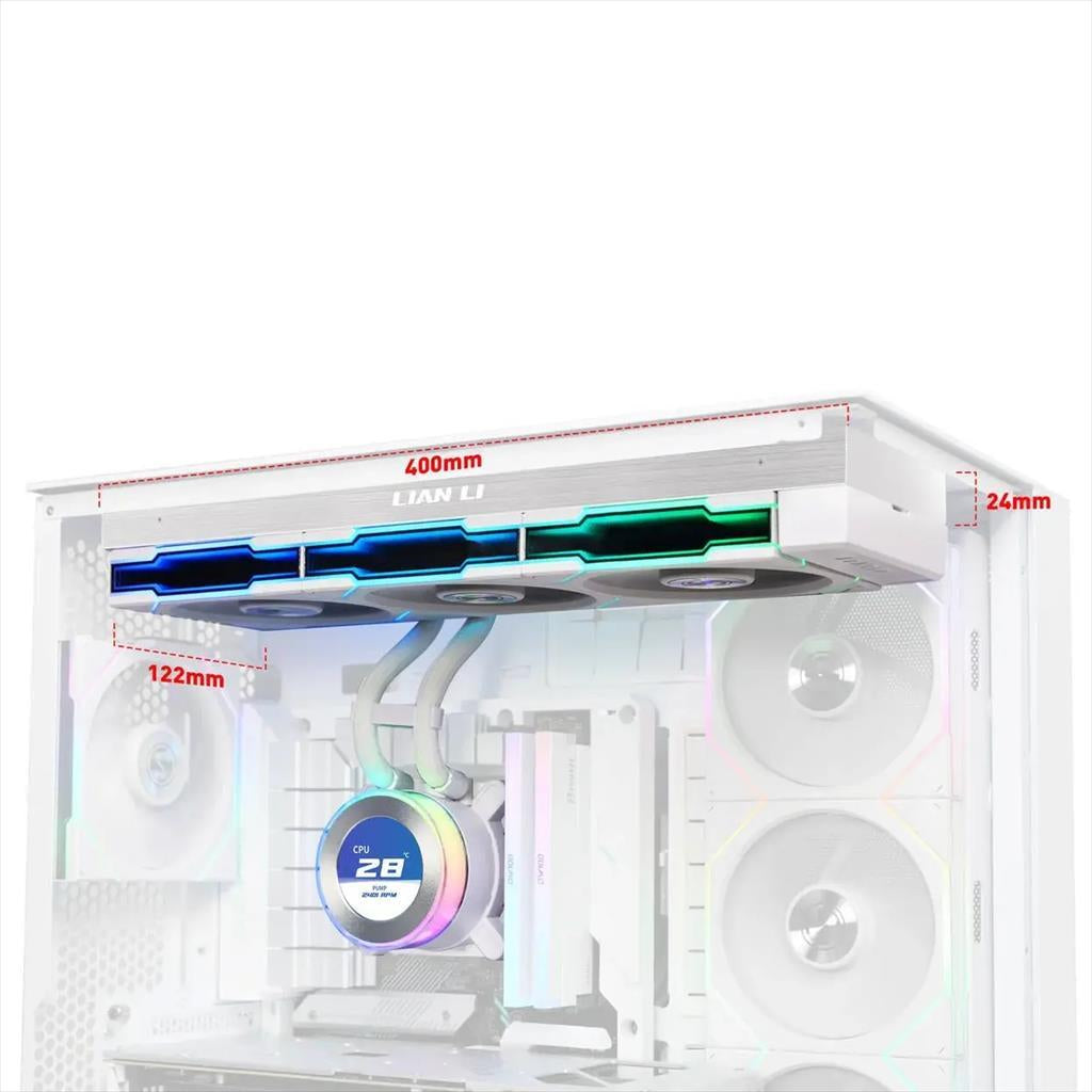 COOLERS CPU AIO LIAN LI HydroShift II LCD-C 360TL ARGB, 3x120mm ARGB fans, LCD Display 2.1" IPS, White, GHS2LCD36TW