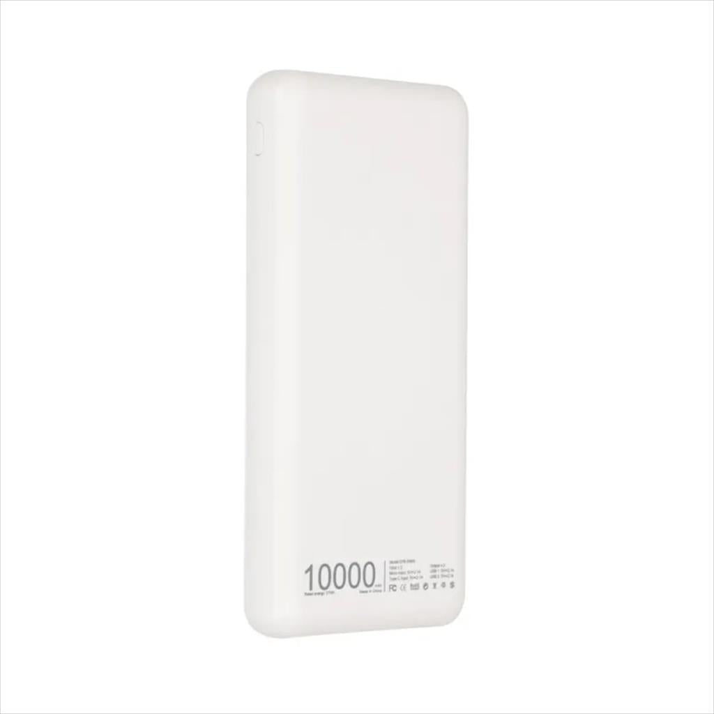 POWER BANK EXTRALINK EPB-098W 10000mAh w/LED indicator, Dual input (Micro-USB, USB-C) /output( 2xUSB-A), White