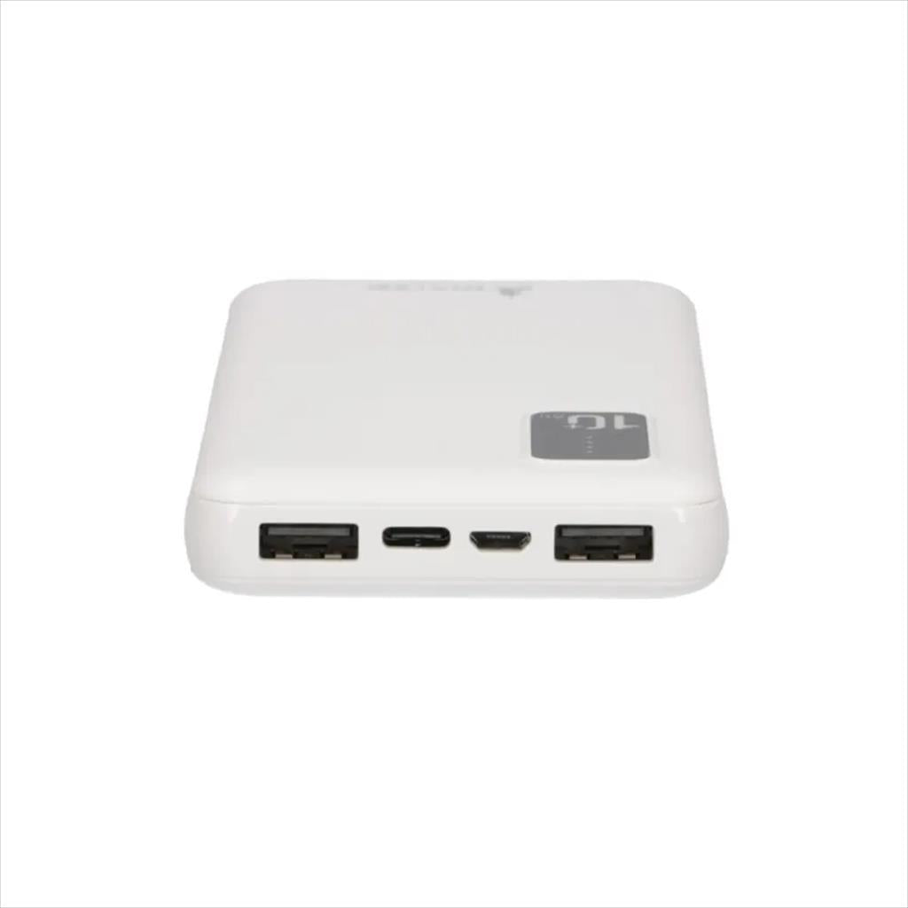 POWER BANK EXTRALINK EPB-098W 10000mAh w/LED indicator, Dual input (Micro-USB, USB-C) /output( 2xUSB-A), White