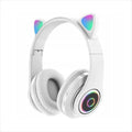 HEADPHONES WIRED EXTRALINK KIDS CAT-EAR PRO, WHITE, FOLDABLE, RGB