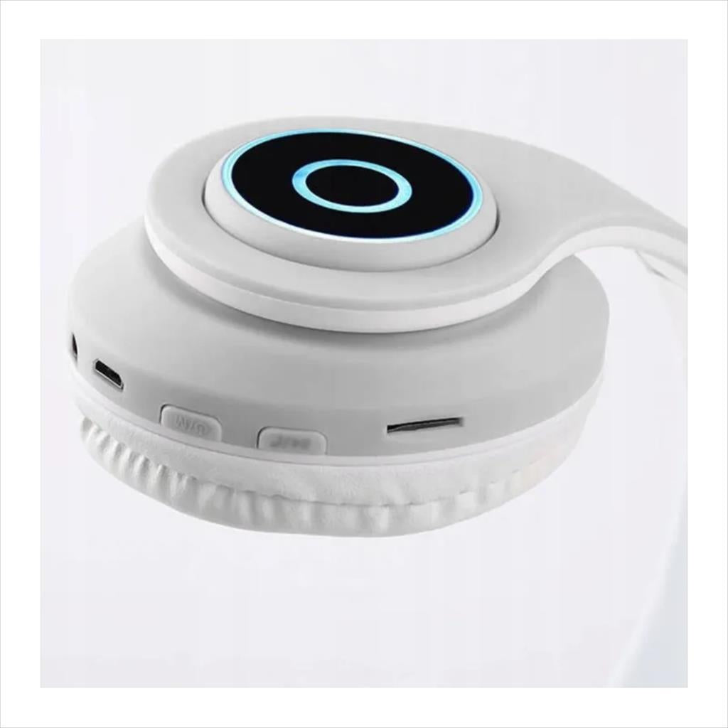 HEADPHONES WIRED EXTRALINK KIDS CAT-EAR PRO, WHITE, FOLDABLE, RGB