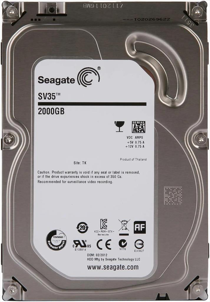 HDD 3,5" 2TB SEAGATE SV35 7200RPM 64MB 24x7 SATAIII ST2000VX000/1