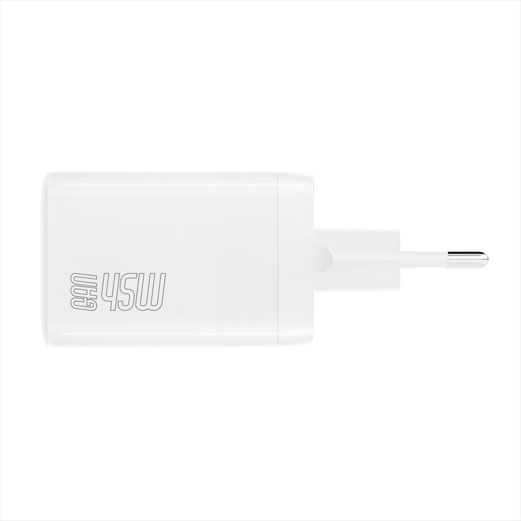 PHONE CHARGER 4SMARTS GaN PDPlug 2x Type-C 45W (no cable included), White, 540400
