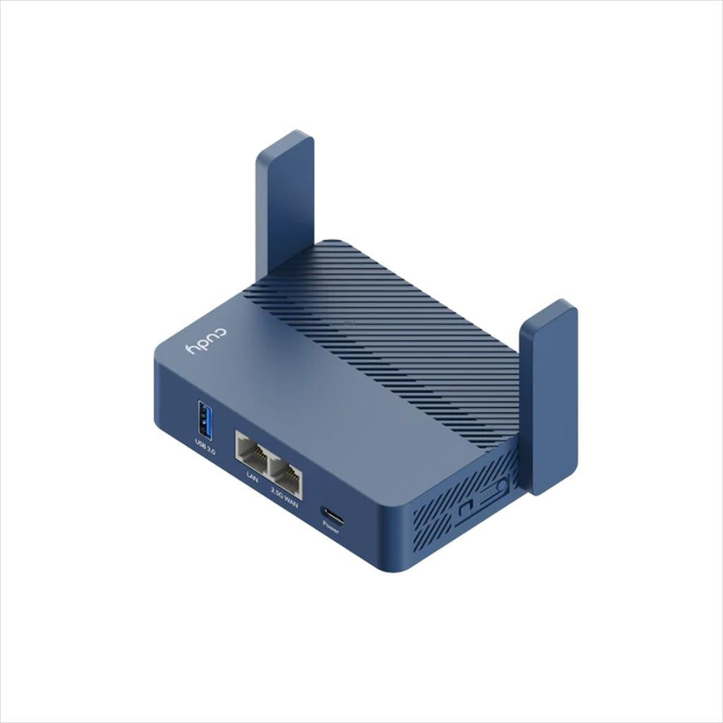 NET ROUTER WIRELESS DUAL BAND Wi-Fi 6 AX3000 CUDY TR3000, VPN TRAVEL w/2 antennas, 1x2.5 WAN  port, 1x LAN 100/1000 ports, USB-C