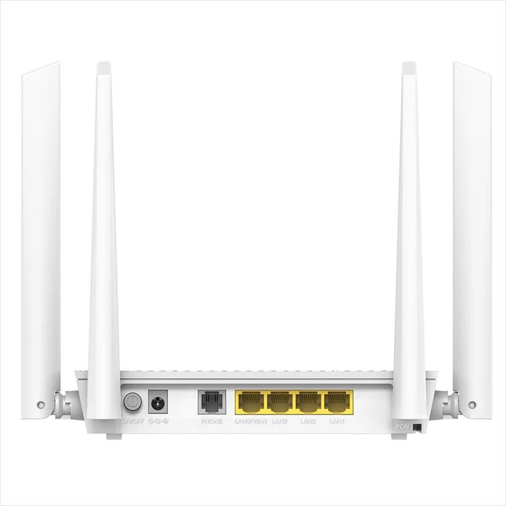 NET ROUTER WIRELESS DUAL BAND Wi-Fi 6 AX3000 CUDY GP3000V, xPON, w/4 antennas, w/4 Gigabit ports((1× LAN/WAN convertible, 3× LAN ports)