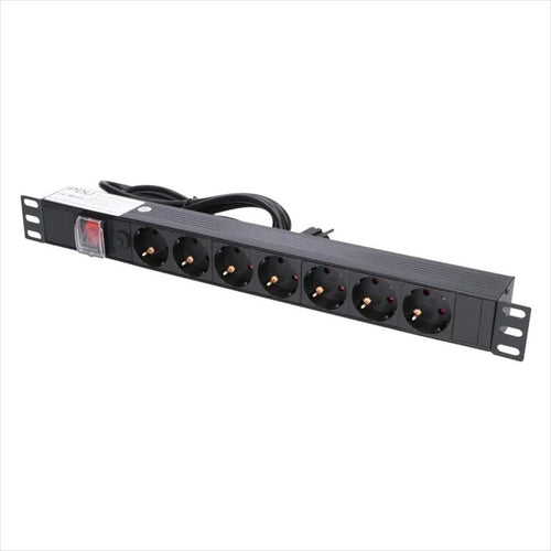 CABLES POWER EXTENSION EXTRALINK FOR RACK 19" 1U,  2m, 7xSHUKO, w/ON/OFF switch, EX.12967