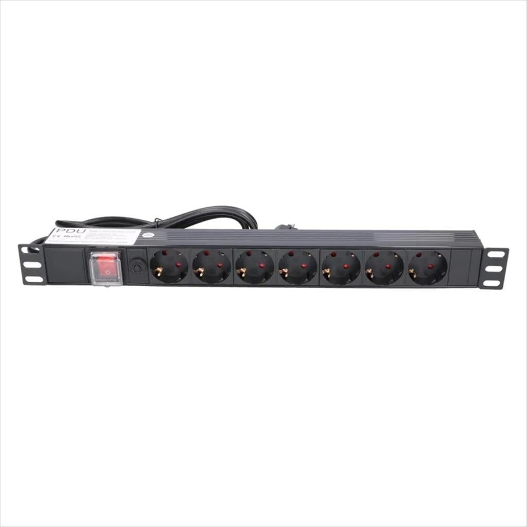 CABLES POWER EXTENSION EXTRALINK FOR RACK 19" 1U,  2m, 7xSHUKO, w/ON/OFF switch, EX.12967