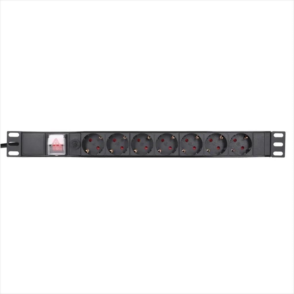 CABLES POWER EXTENSION EXTRALINK FOR RACK 19" 1U,  2m, 7xSHUKO, w/ON/OFF switch, EX.12967