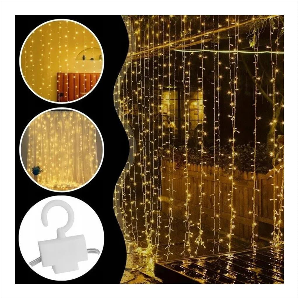LED LIGHT CURTAIN EXTRALINK 3x3m, 300x LED, warm white, 8 modes, EX.95399