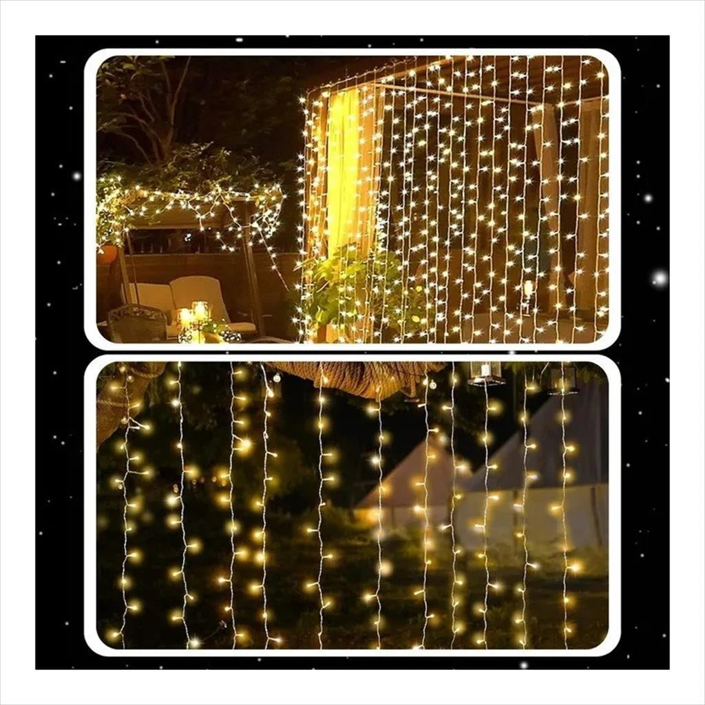 LED LIGHT CURTAIN EXTRALINK 3x3m, 300x LED, warm white, 8 modes, EX.95399