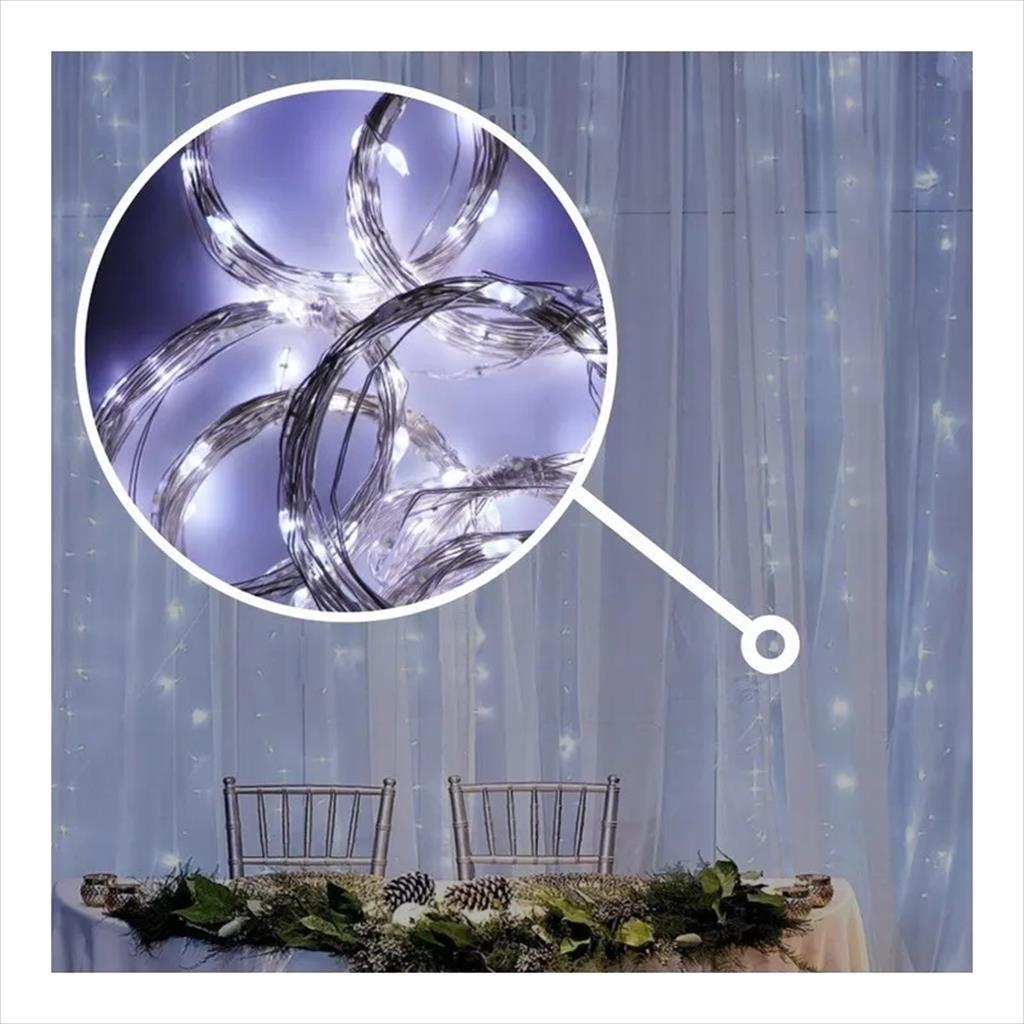 LED LIGHT CURTAIN EXTRALINK 3x3m, 300x LED, cold white, 8 modes, EX.95405