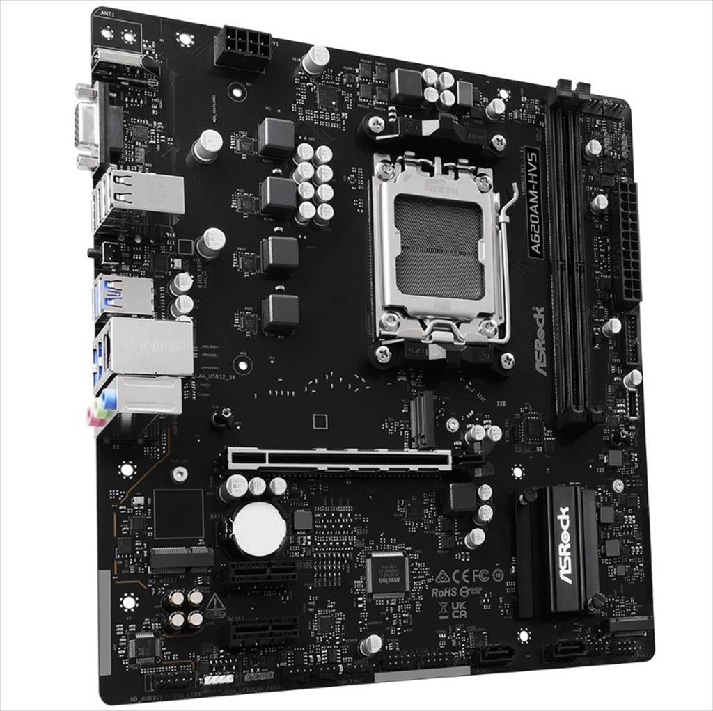 MB AM5 A620AM-HVS ASROCK, 2xDDR5 6800Mhz, 1xPCIex16 4.0, 2xPCIex1, 2x M.2, HDMI, VGA, 2xSATAIII, 90-MXBSR0-A0UAYZMB AM5 A620AM-HVS ASROCK, 2xDDR5 6800Mhz, 1xPCIex16 4.0, 2xPCIex1, 2x M.2, HDMI, VGA, 2xSATAIII, 90-MXBSR0-A0UAYZ